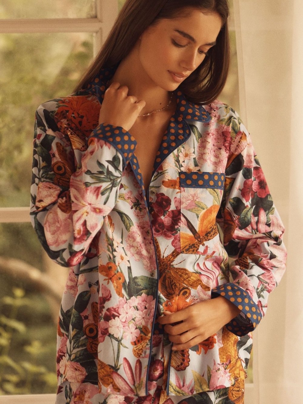 Anthropologie LyreBird Cloud Flannel Pajama Top - Picture 2 of 9